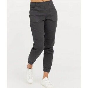 Spanx Women's Size XS Jogger Pants Stretch Twill Cargo Pockets Washed Black NWT